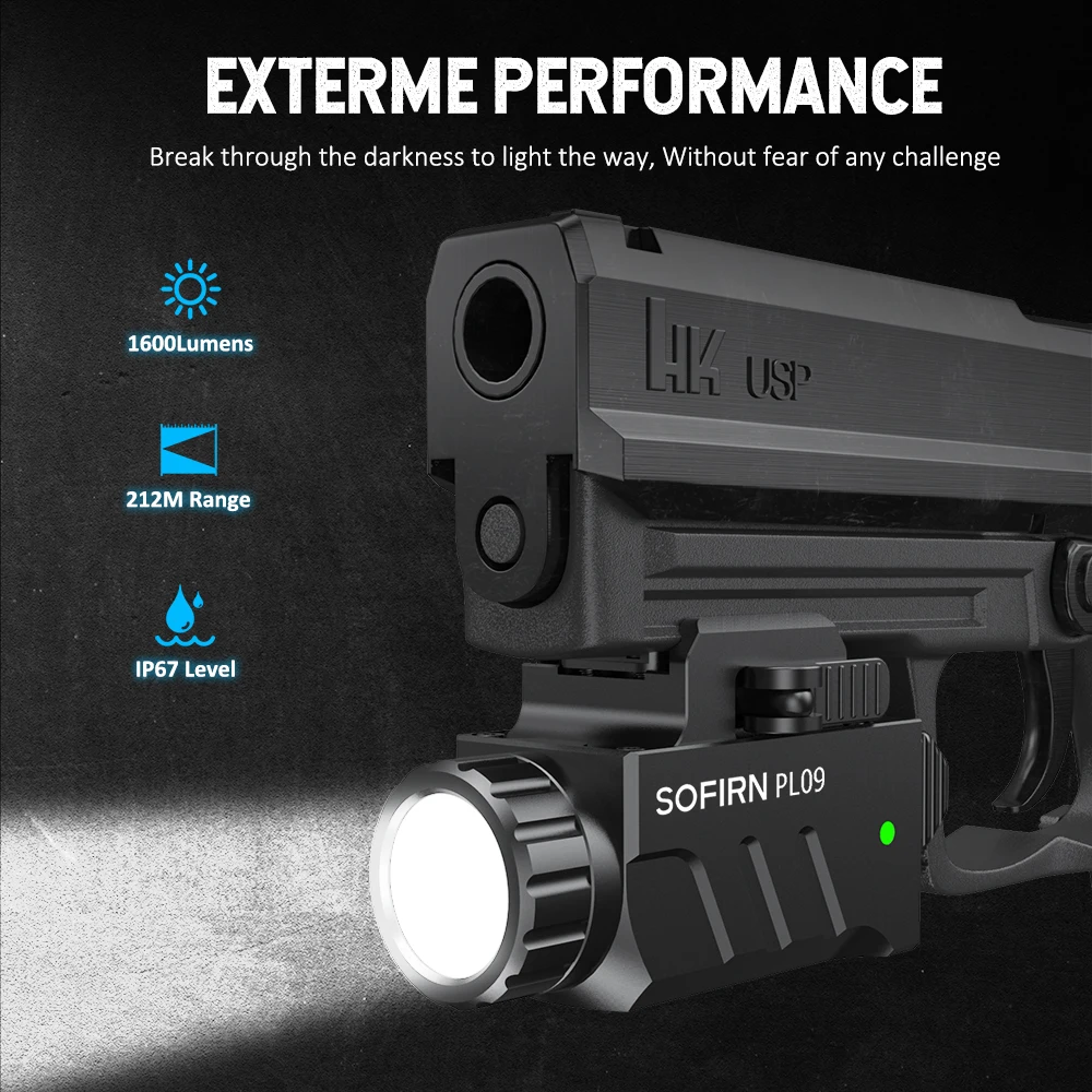 SOFIRN PL09 Tactical Flashlight SST40 LED Light 1600lm Rechargeable Lightweight High Lumen with Strobe Mode