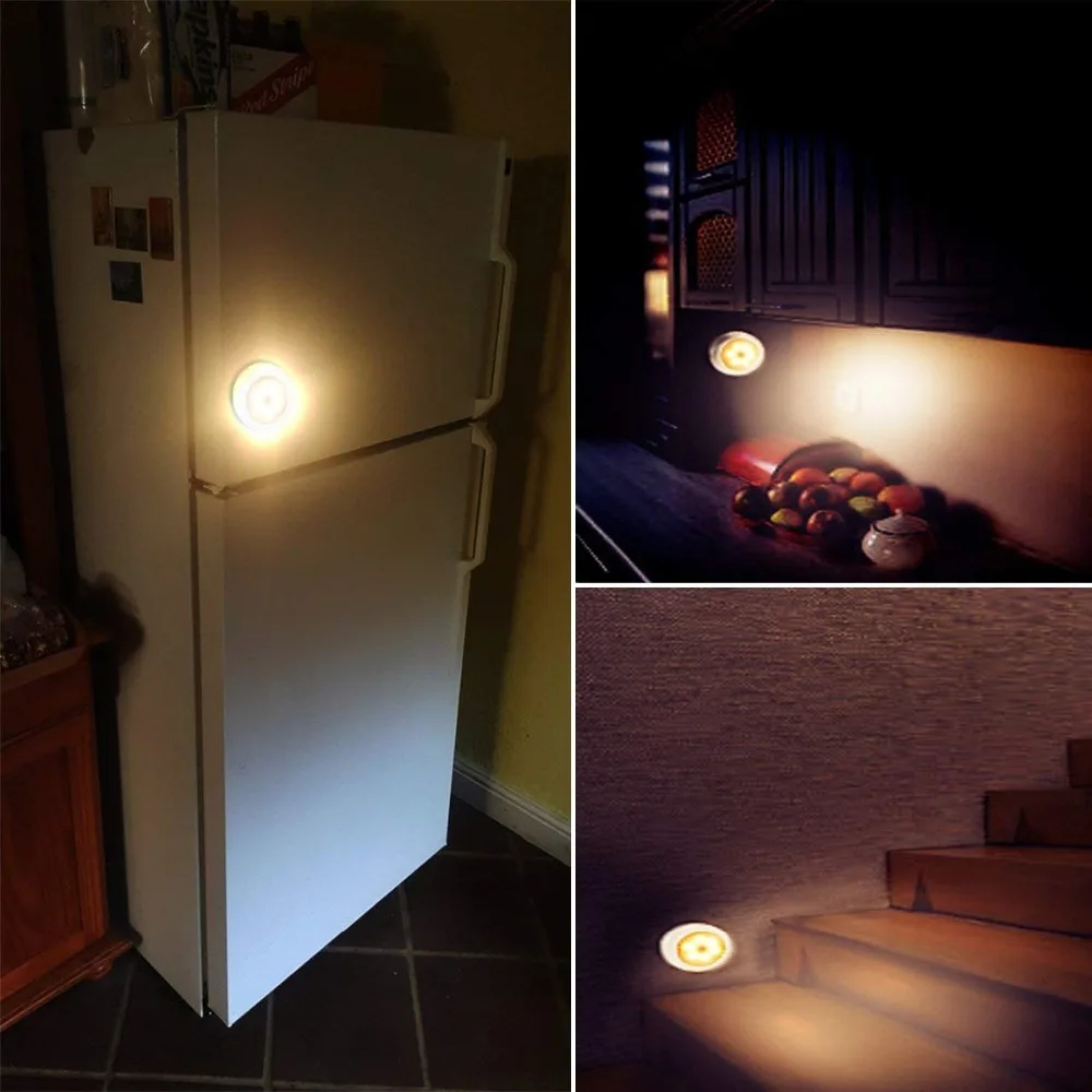 AAA Battery Power Infrade Motion Sensor Night Lights Light Control Automatic Sensor Switch ON OFF Night Light for Stair Cupboard