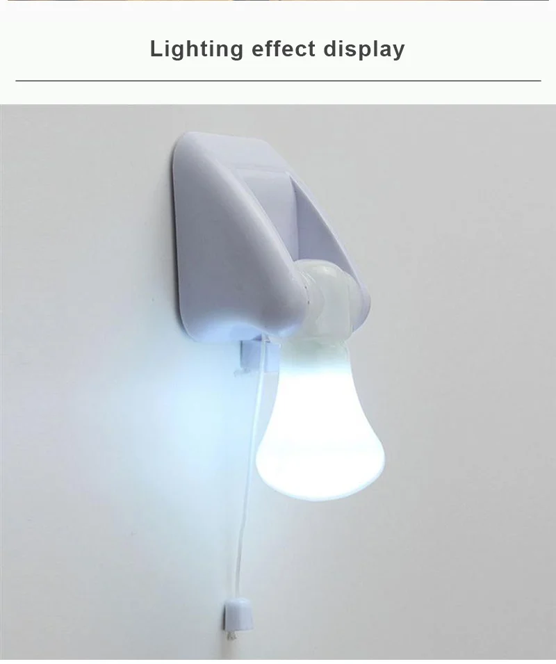 LED Pull Cord Wall Night Lights Cabinet Closet Table Lamp Self Adhesive Bulb For Home Toilet Bedroom Lighting Battery Operated