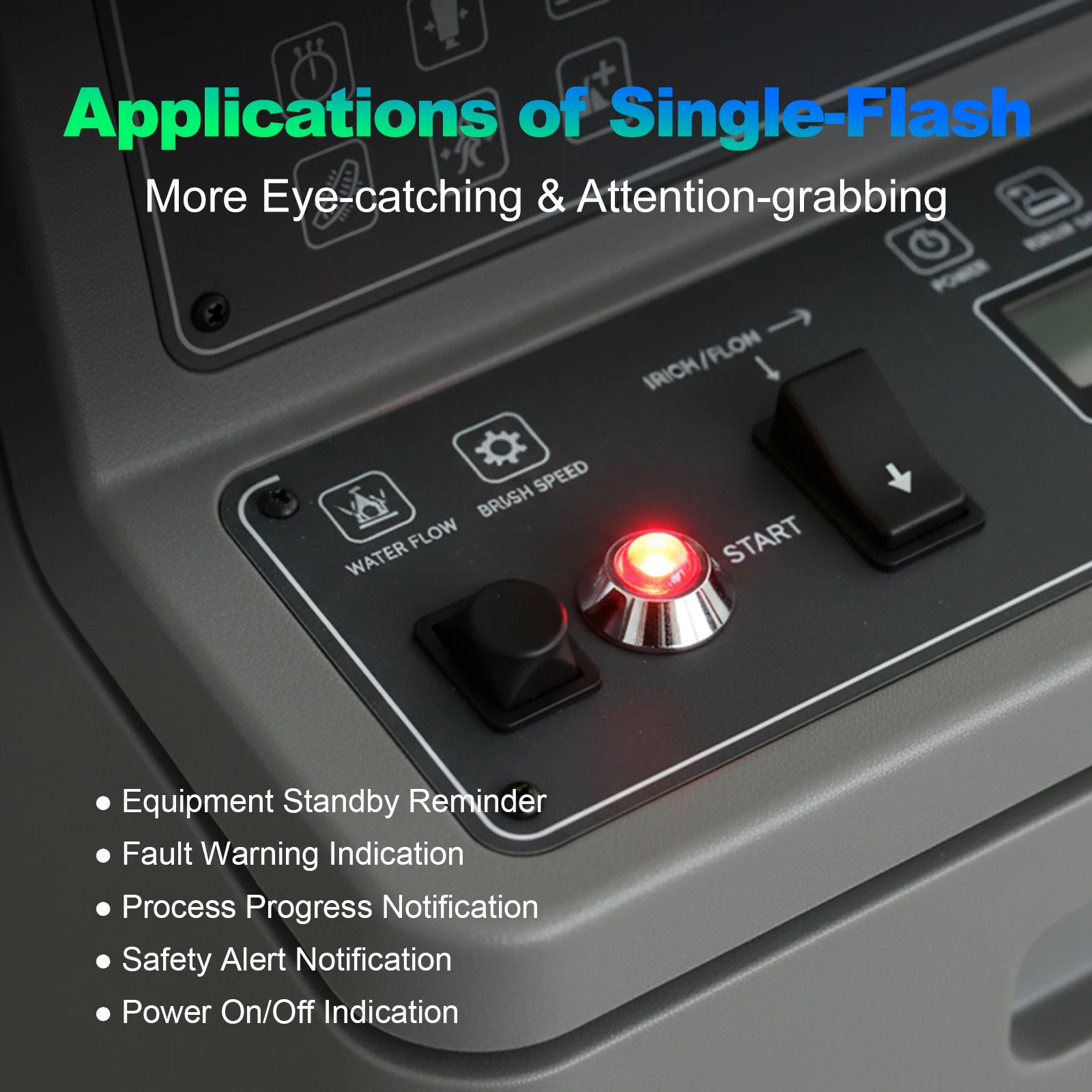 FILN 8mm 12V 24V Metal LED Flashing Indicator Light High-Head Single Flash Signal Lamp Pilot Dash Directional Wired Red Warning