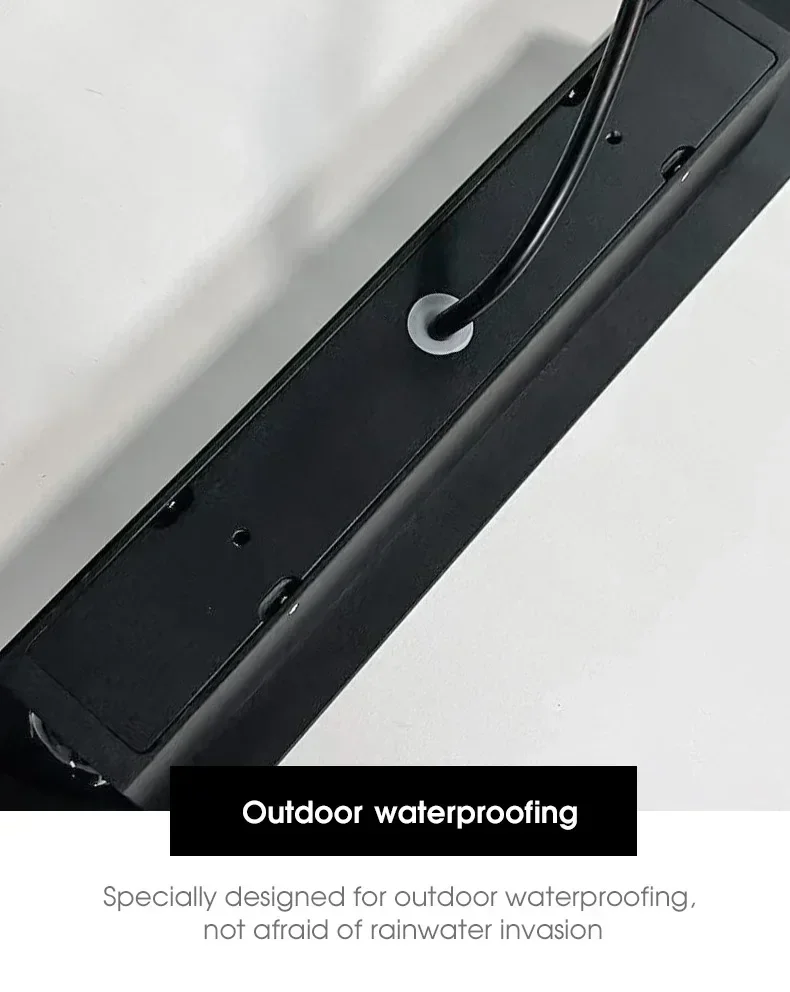 Outdoor Waterproof Wall Lamps Strip Aluminum Wall Lights 18W LED Black Wall Lamp Bedroom Exterior Outdoor Lighting Fixtures