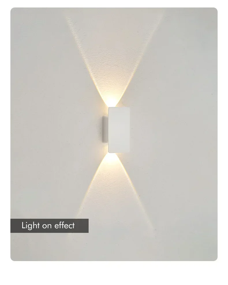 Outdoor Waterproof Wall Lamps Strip Aluminum Wall Lights 18W LED Black Wall Lamp Bedroom Exterior Outdoor Lighting Fixtures