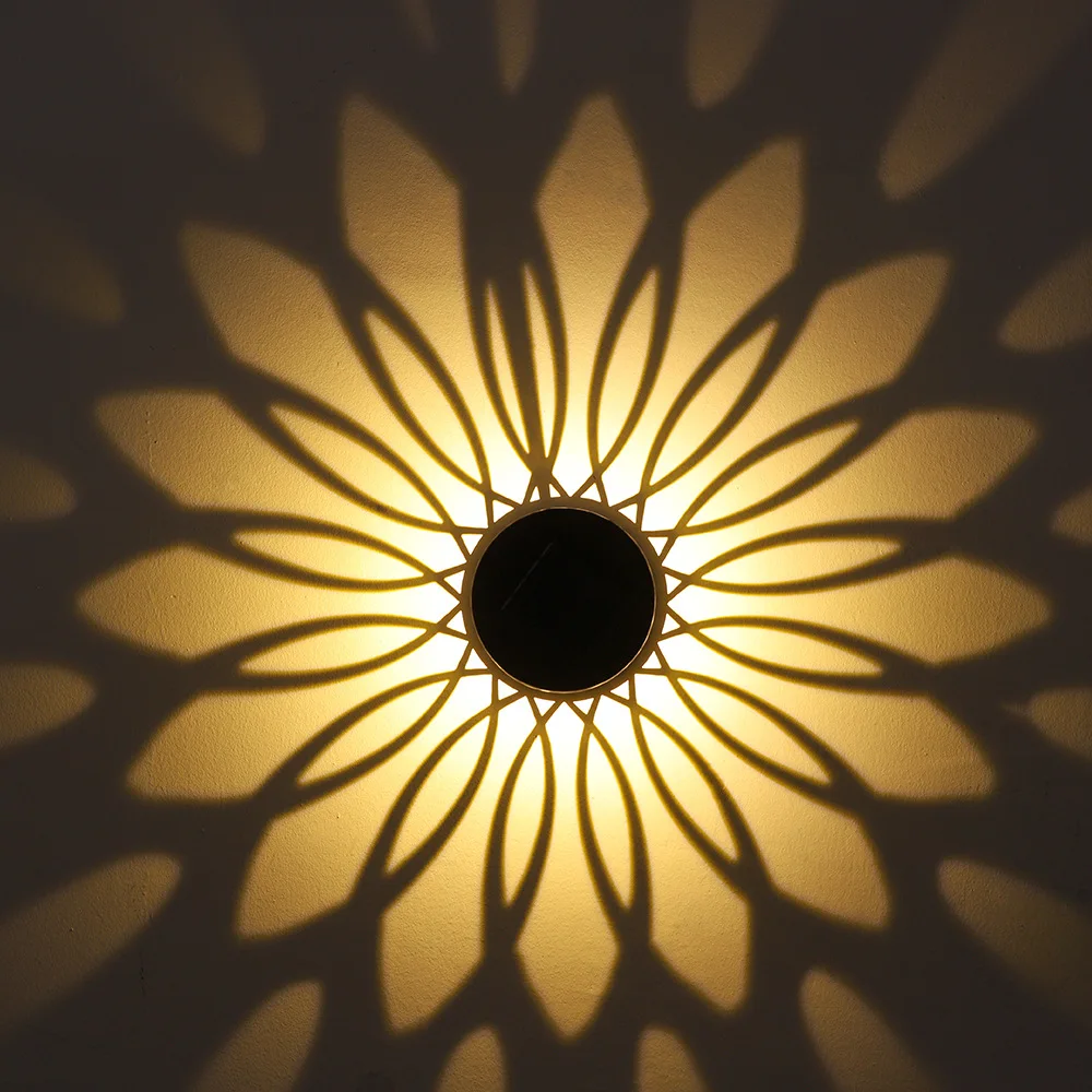 Solar Mandala Fence Wall Lights Garden Decoration Party Courtyard Decoration Solar Garden Light Garden Patio Walkway Decor