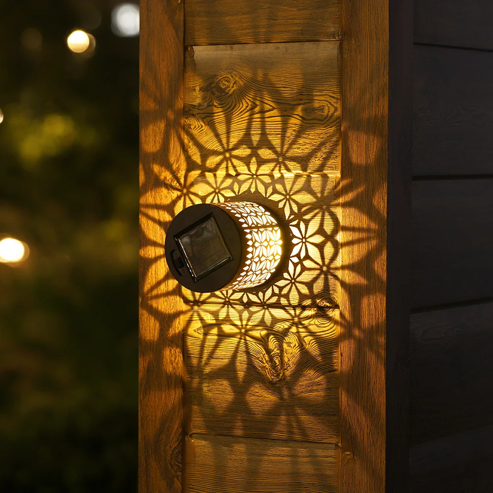 Solar Mandala Fence Wall Lights Garden Decoration Party Courtyard Decoration Solar Garden Light Garden Patio Walkway Decor