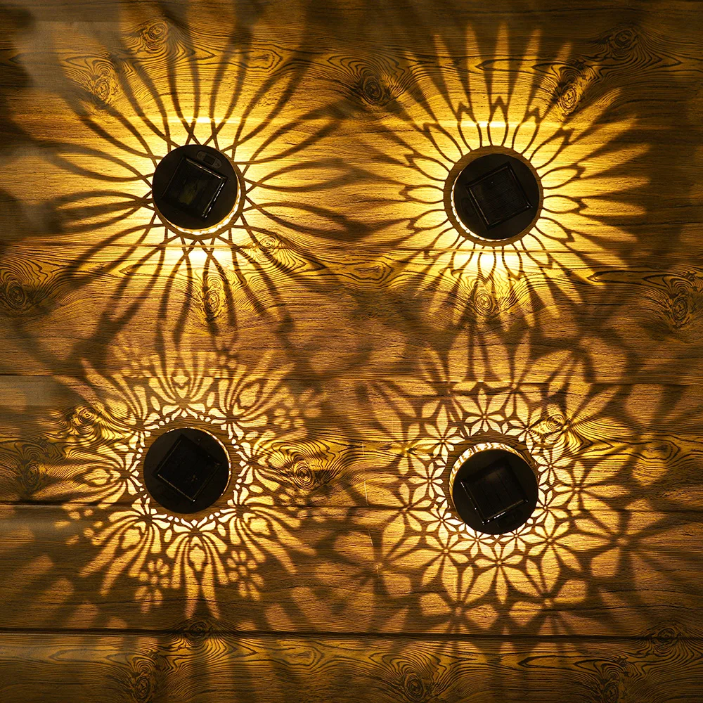 Solar Mandala Fence Wall Lights Garden Decoration Party Courtyard Decoration Solar Garden Light Garden Patio Walkway Decor