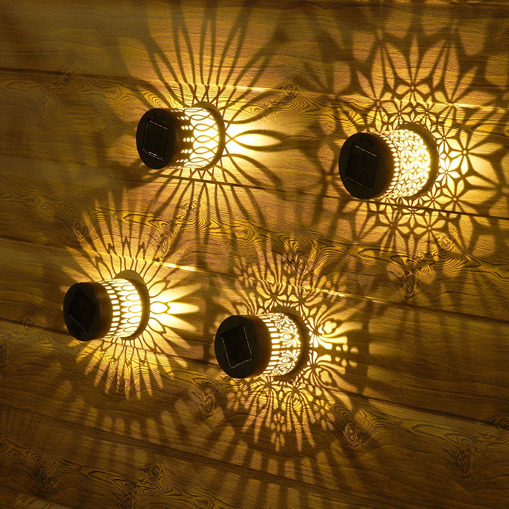 Solar Mandala Fence Wall Lights Garden Decoration Party Courtyard Decoration Solar Garden Light Garden Patio Walkway Decor