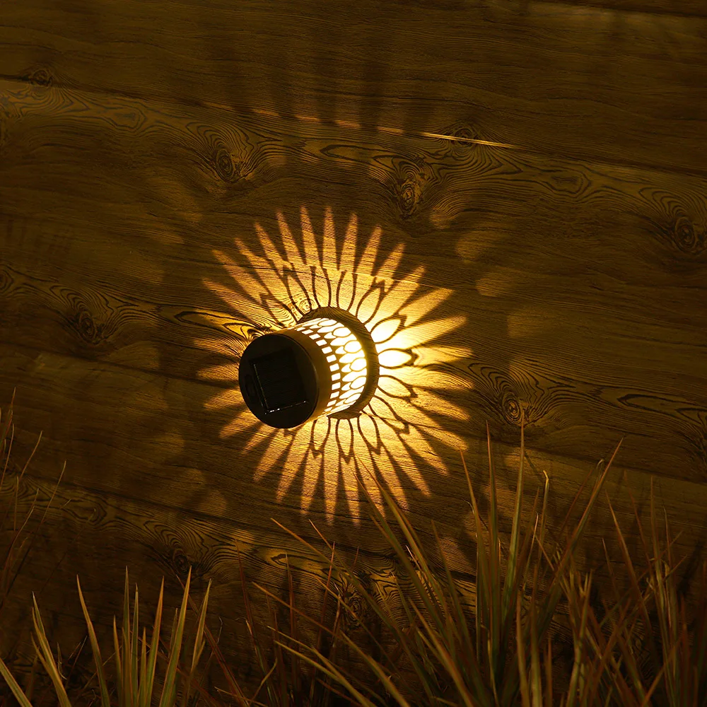Solar Mandala Fence Wall Lights Garden Decoration Party Courtyard Decoration Solar Garden Light Garden Patio Walkway Decor