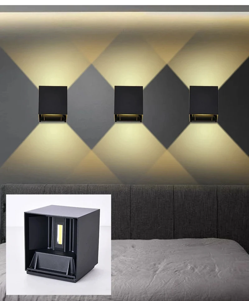 Motion Sensor Outdoor LED Wall Light LED Wall Sconce Square Waterproof IP65 Porch Garden Wall Lamp Exterior Lighting Fixture