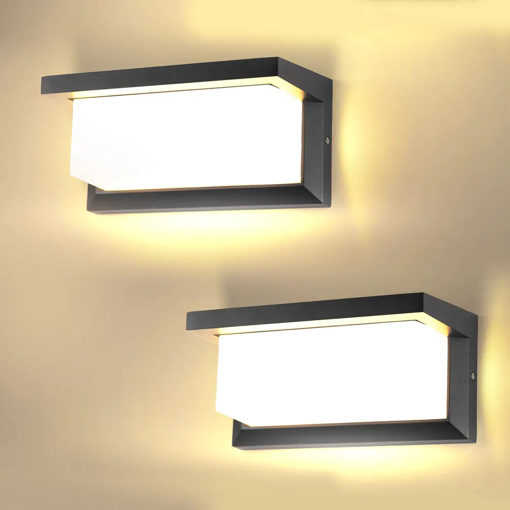 Modern Square Wall Light LED Flush Mount Black Home Decor Wall Sconce IP65 Waterproof for Balcony Living Room Bedroom 25W