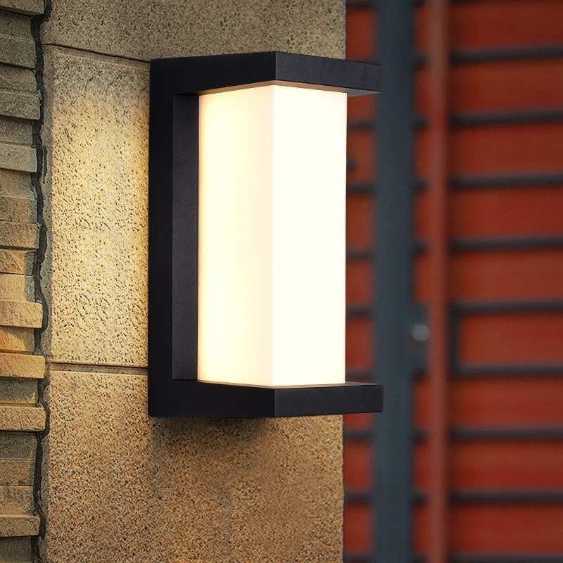 Modern Square Wall Light LED Flush Mount Black Home Decor Wall Sconce IP65 Waterproof for Balcony Living Room Bedroom 25W