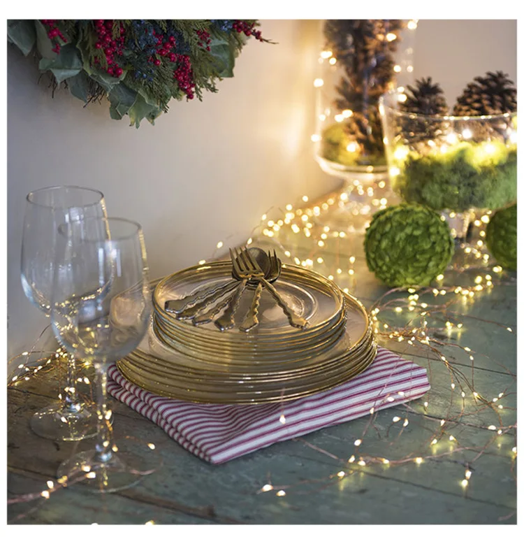 Solar Powered LED Branch Lights With Copper Waterproof Waterfall Light For Garden Party Outdoor Christmas Tree Decoration