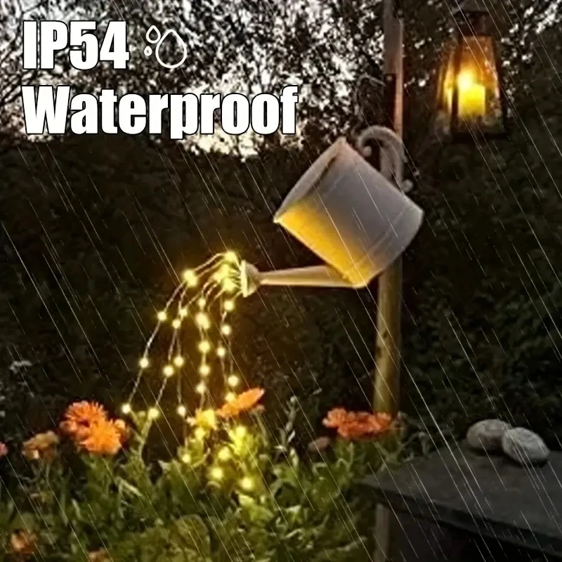 Solar Powered LED Branch Lights With Copper Waterproof Waterfall Light For Garden Party Outdoor Christmas Tree Decoration