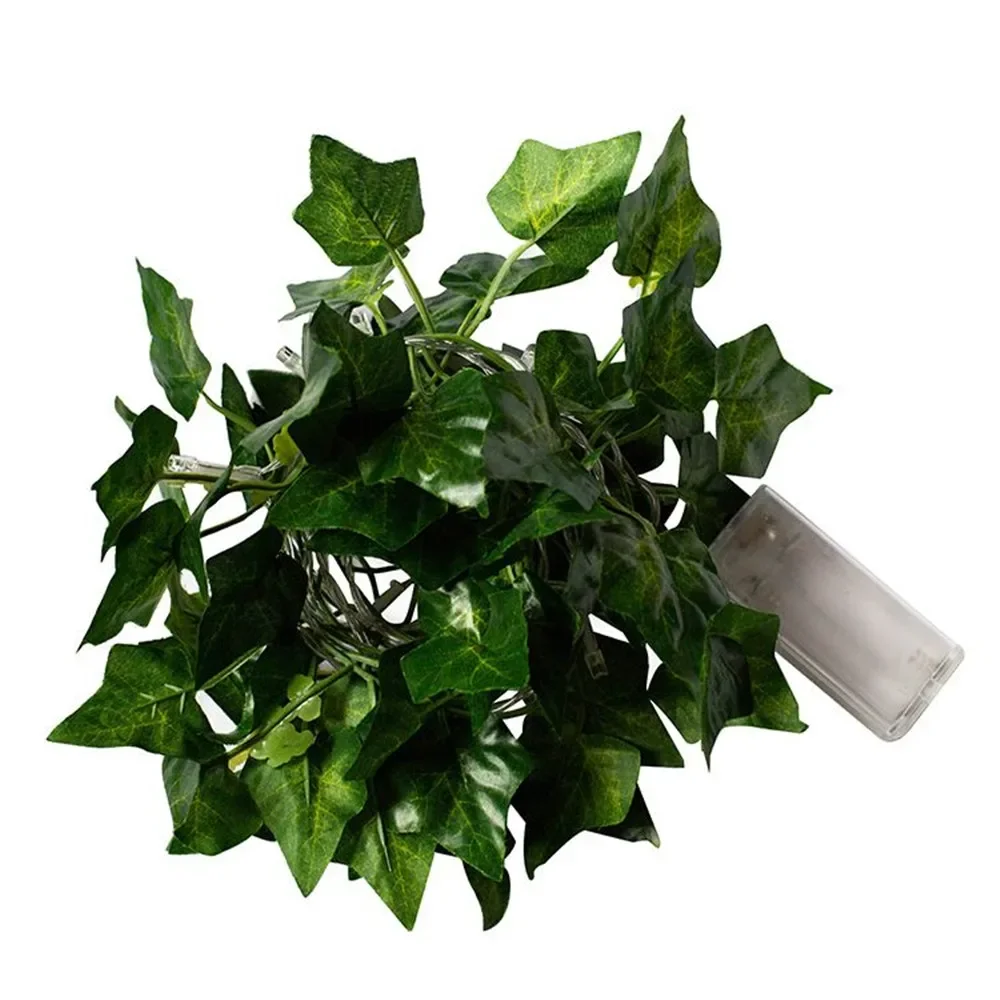 1 Pack Realistic Greenery Vines with 20 LED String Lights Indoor Outdoor Decor for New Year Wall Home Room Office Birthday Party