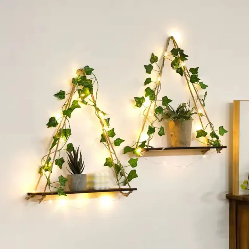 1 Pack Realistic Greenery Vines with 20 LED String Lights Indoor Outdoor Decor for New Year Wall Home Room Office Birthday Party