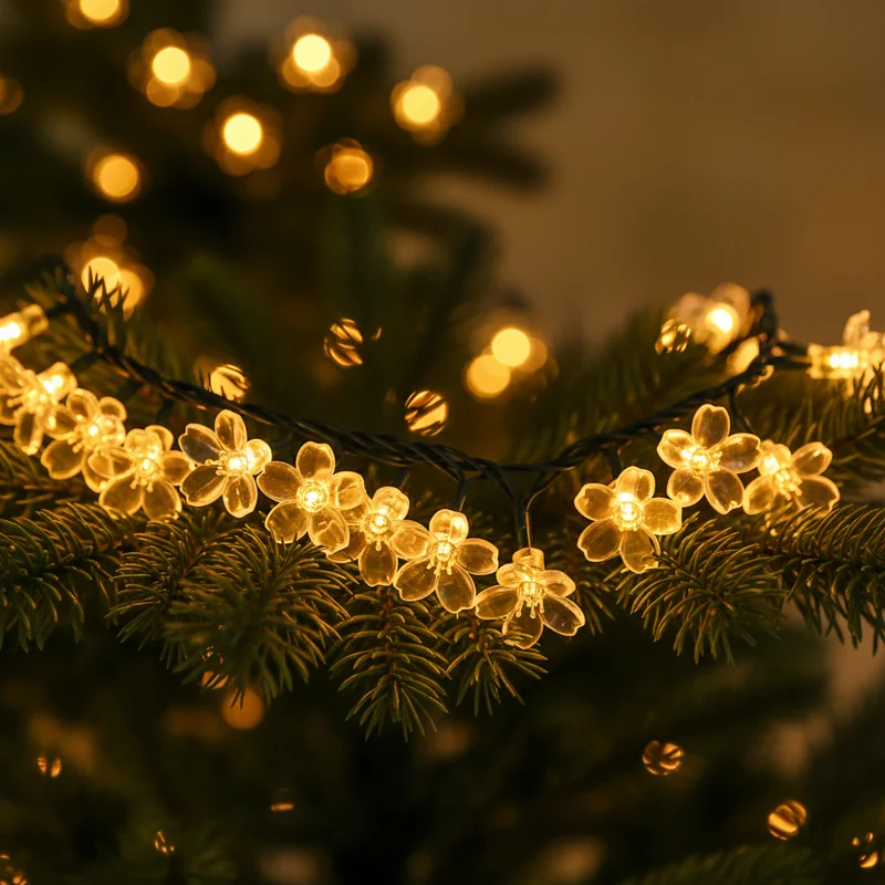 10 20 40LED Cherry Blossom Fairy Lights Battery Operated Waterproof String Lights For Wedding Party Garden Decor