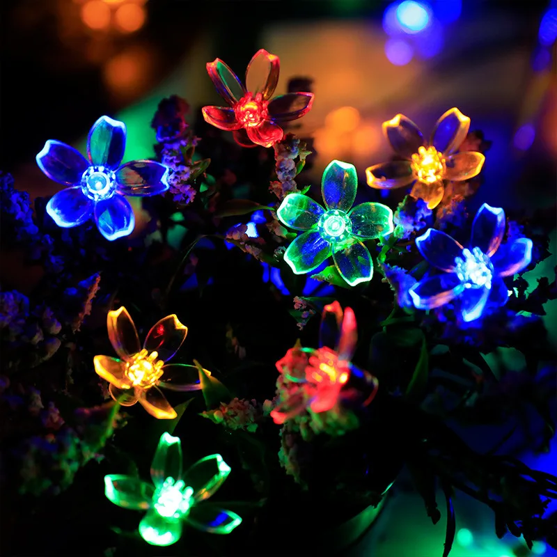 10 20 40LED Cherry Blossom Fairy Lights Battery Operated Waterproof String Lights For Wedding Party Garden Decor