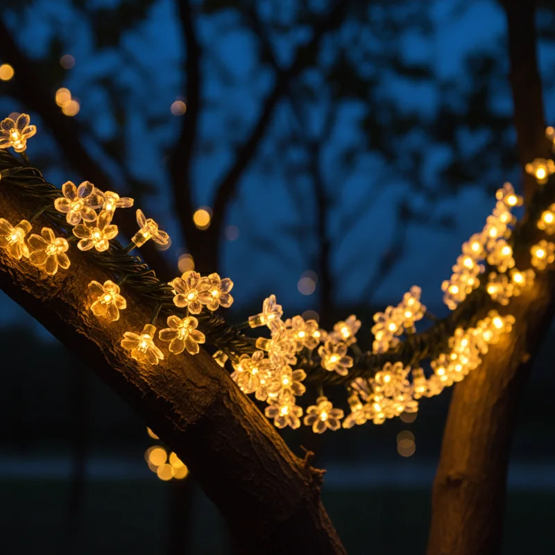 10 20 40LED Cherry Blossom Fairy Lights Battery Operated Waterproof String Lights For Wedding Party Garden Decor