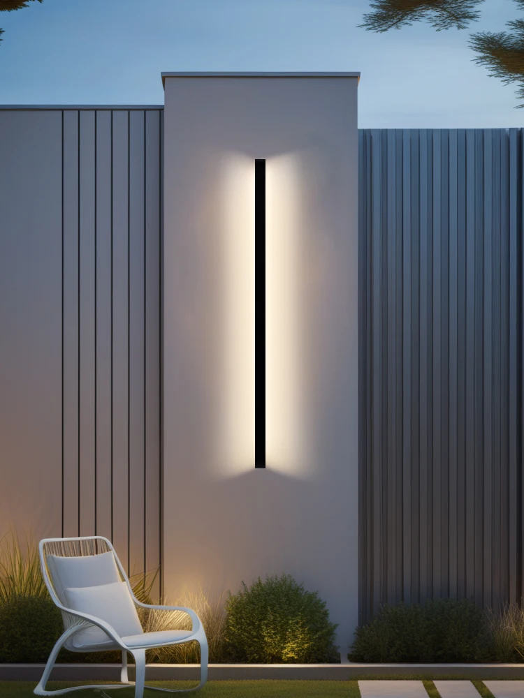 Nordic LED Lighting Wall Lamp IP65 Garden Aluminum Strip Wall Lamp Outdoor Waterproof Modern Strip 85-256v Outdoor Decoration