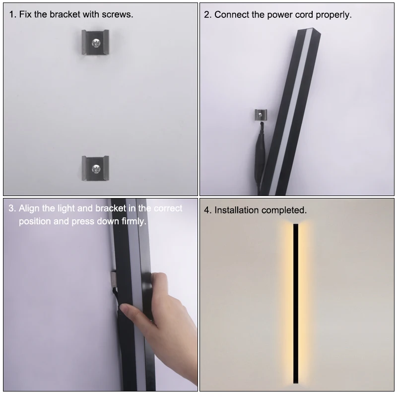 Nordic LED Lighting Wall Lamp IP65 Garden Aluminum Strip Wall Lamp Outdoor Waterproof Modern Strip 85-256v Outdoor Decoration
