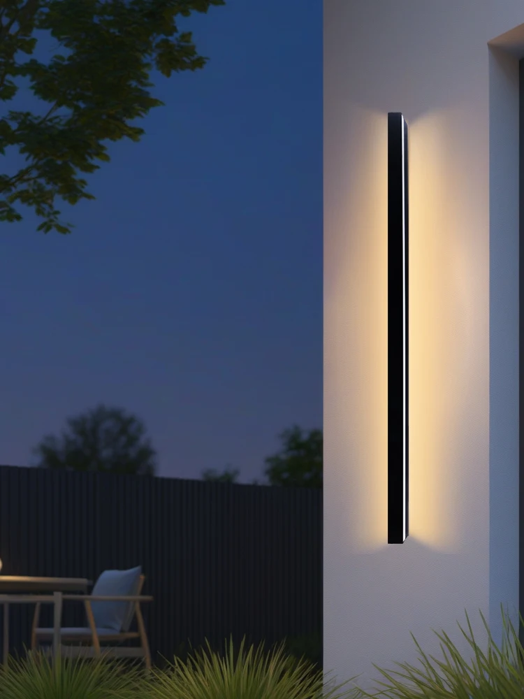 Nordic LED Lighting Wall Lamp IP65 Garden Aluminum Strip Wall Lamp Outdoor Waterproof Modern Strip 85-256v Outdoor Decoration