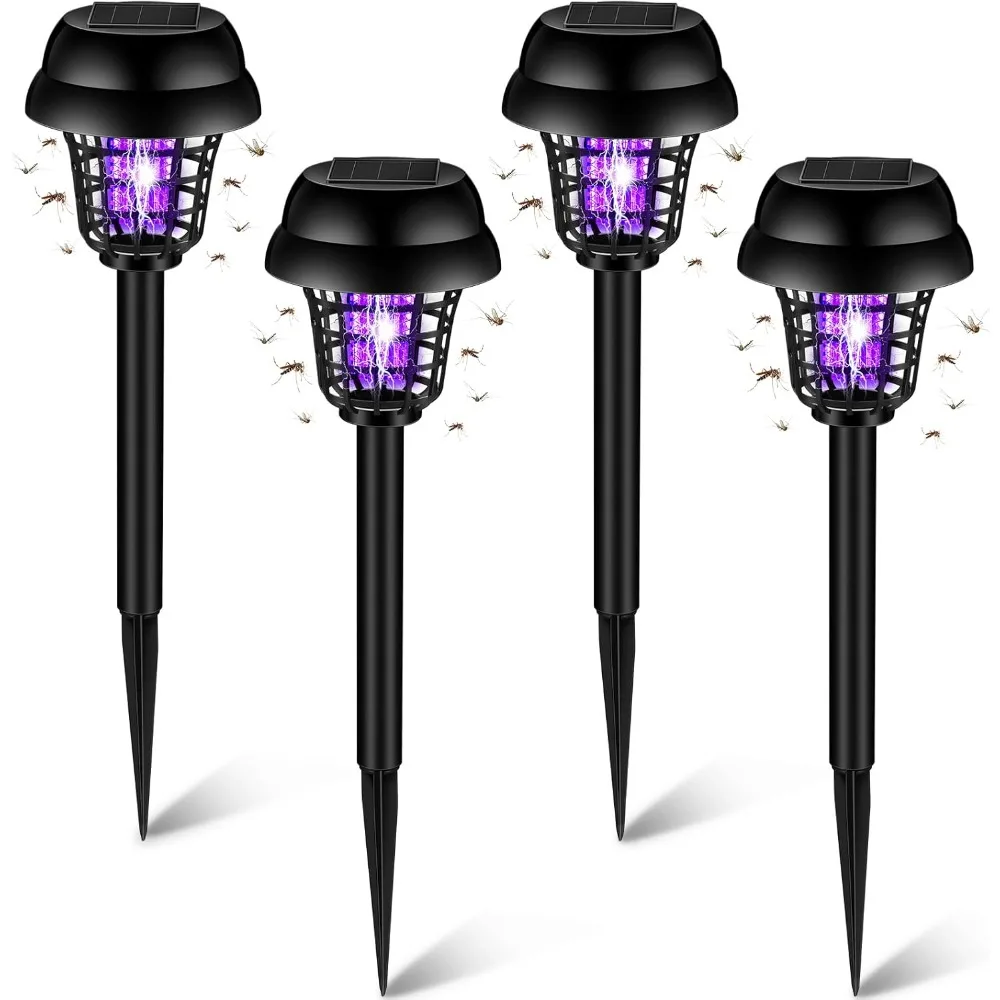 2/4PCS Solar Bug Zapper Waterproof Outdoor Mosquito Killer Lamp and Lighting Repellent Lamp for Indoor Outdoor Use Garden Patio