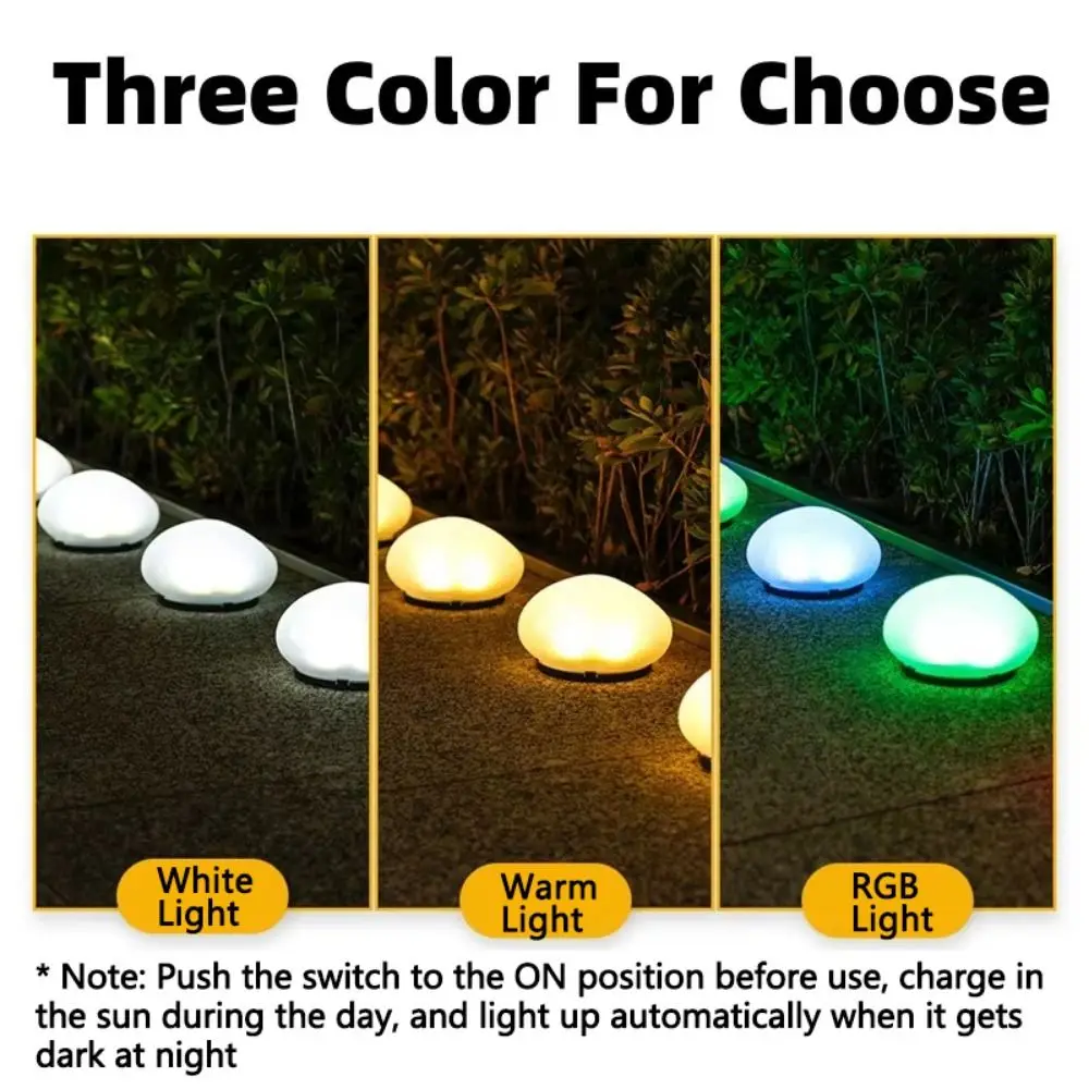 Solar Decorative Lamp Frosted Ground Lamp Outdoor Waterproof Portable Energy Saving Lantern Pebble Lawn Light Home Garden Lamp