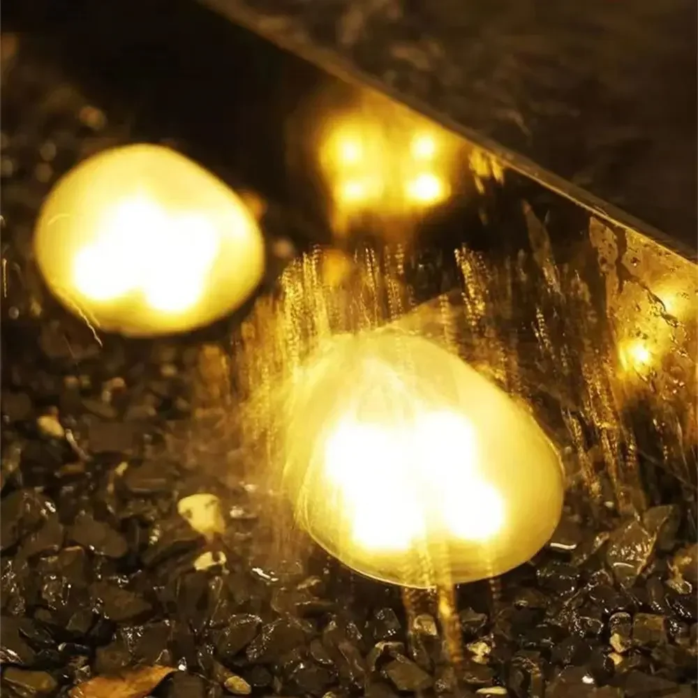 Solar Decorative Lamp Frosted Ground Lamp Outdoor Waterproof Portable Energy Saving Lantern Pebble Lawn Light Home Garden Lamp