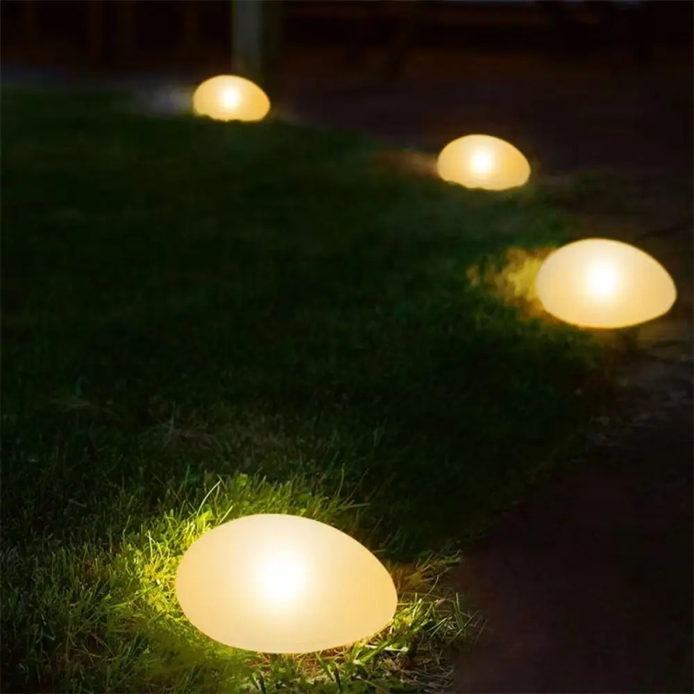 Solar Decorative Lamp Frosted Ground Lamp Outdoor Waterproof Portable Energy Saving Lantern Pebble Lawn Light Home Garden Lamp