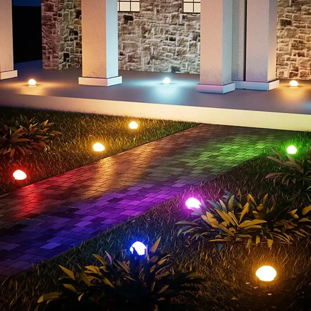 Solar Decorative Lamp Frosted Ground Lamp Outdoor Waterproof Portable Energy Saving Lantern Pebble Lawn Light Home Garden Lamp