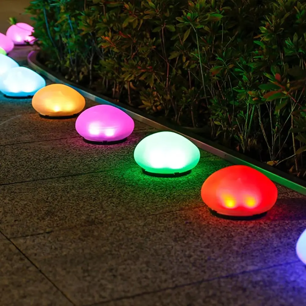 Solar Decorative Lamp Frosted Ground Lamp Outdoor Waterproof Portable Energy Saving Lantern Pebble Lawn Light Home Garden Lamp