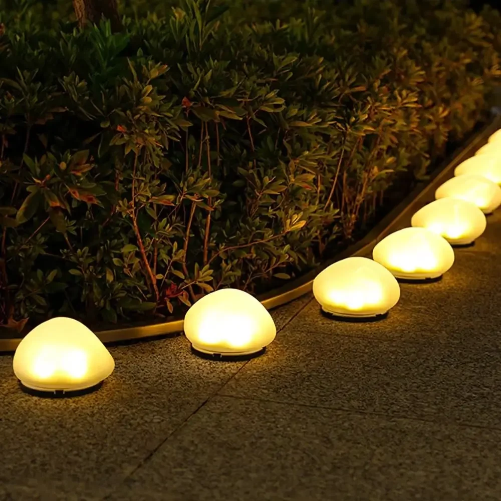 Solar Decorative Lamp Frosted Ground Lamp Outdoor Waterproof Portable Energy Saving Lantern Pebble Lawn Light Home Garden Lamp