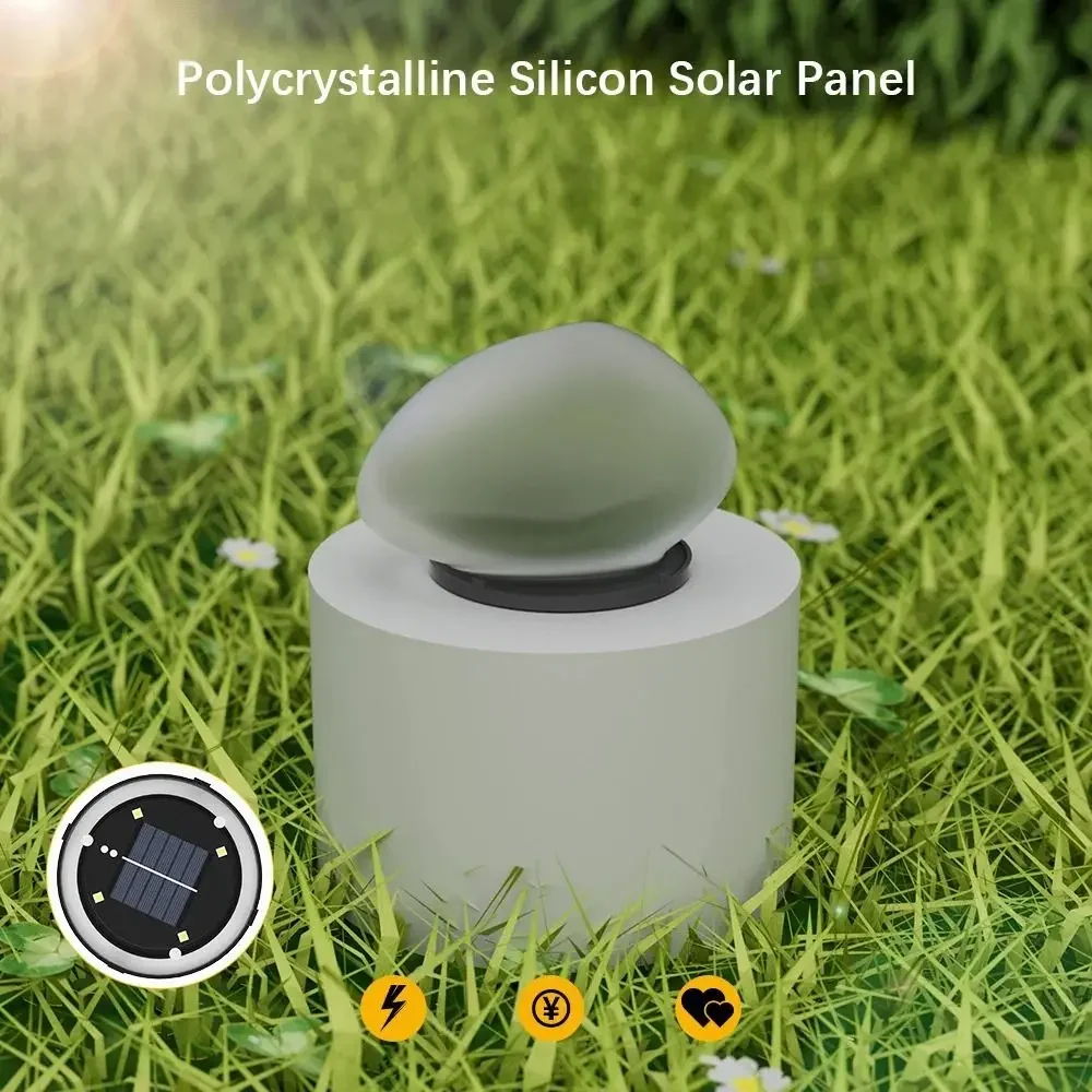 Solar Decorative Lamp Frosted Ground Lamp Outdoor Waterproof Portable Energy Saving Lantern Pebble Lawn Light Home Garden Lamp