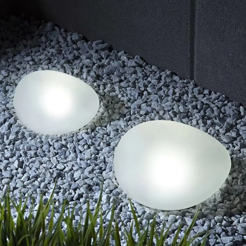 Solar Decorative Lamp Frosted Ground Lamp Outdoor Waterproof Portable Energy Saving Lantern Pebble Lawn Light Home Garden Lamp