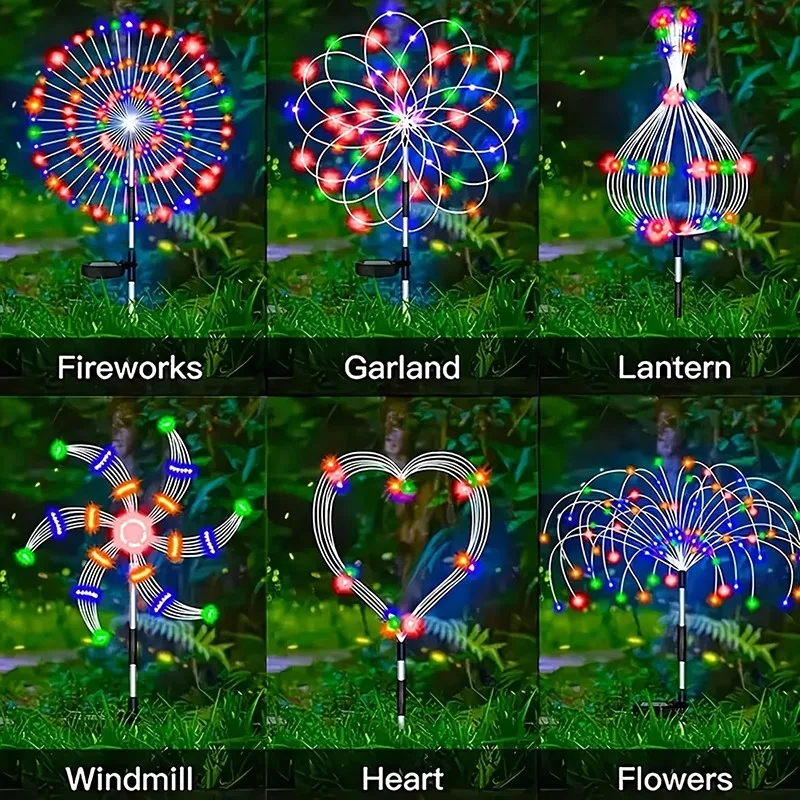 Outdoor Decoration Light Solar Firework Lights Waterproof Sparkles Landscape Fairy Light Garden Lights Yard Patio Pathway