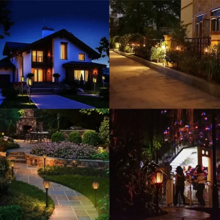 Outdoor Flickering Torch Solar Garden Flame Light 96LED Solar Lights Waterproof Decor Landscape Lawn Lamp Path Lighting