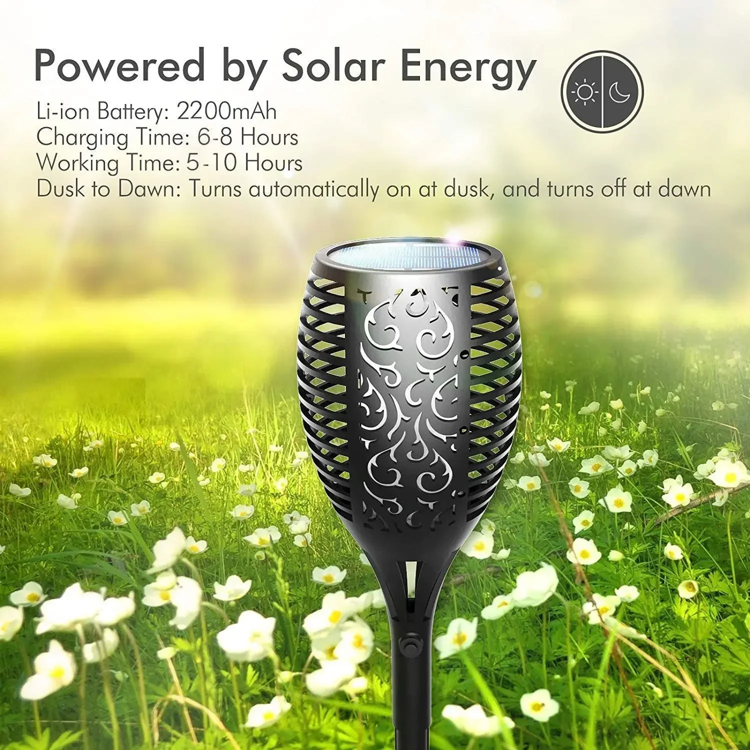 Outdoor Flickering Torch Solar Garden Flame Light 96LED Solar Lights Waterproof Decor Landscape Lawn Lamp Path Lighting