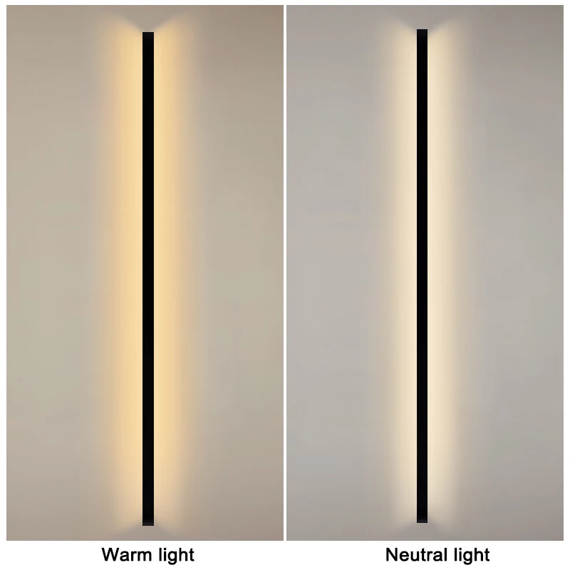 LED Lighting Wall Lamp IP65 Garden AC Long Wall Light Outdoor Waterproof Modern Long Strip 85-256v OutdoorDecoration