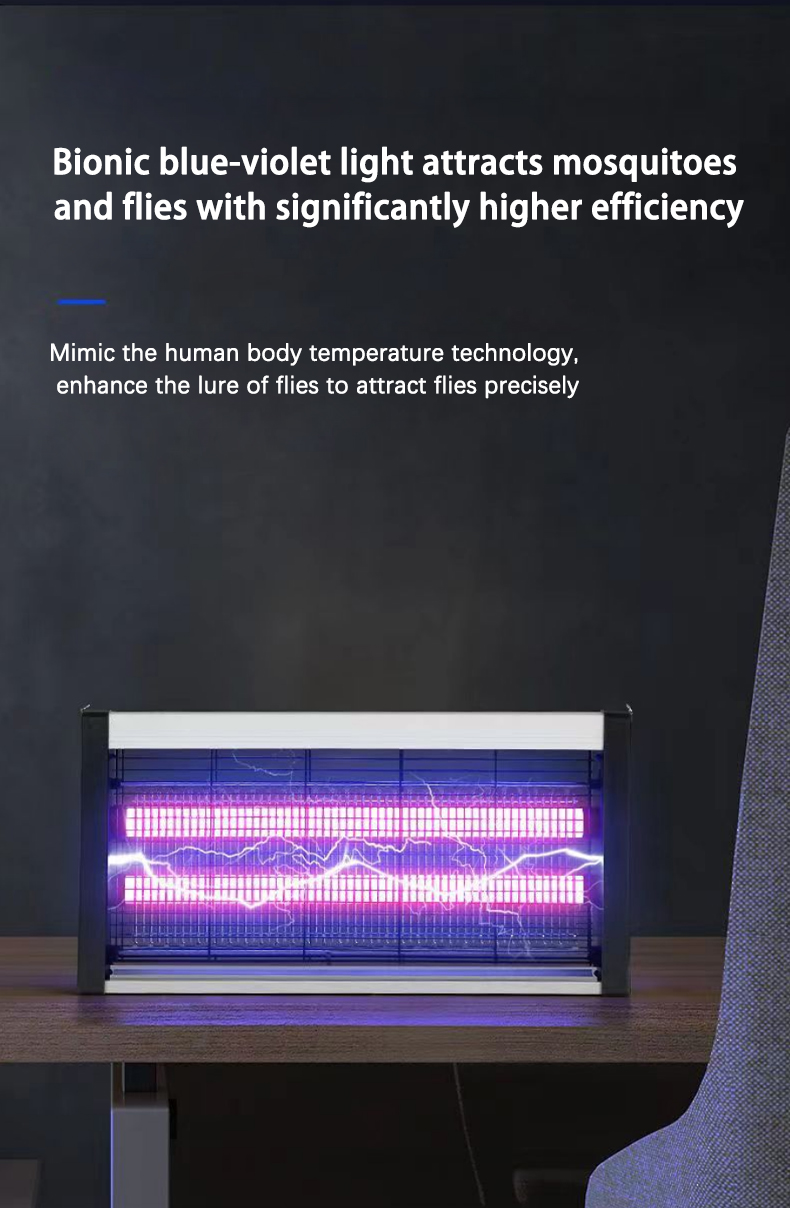 Wall-Mounted UV Mosquito Killer Lamp, Rechargeable Electric Shock Insect Killer for Indoor & Outdoor, Noiseless Pest Control