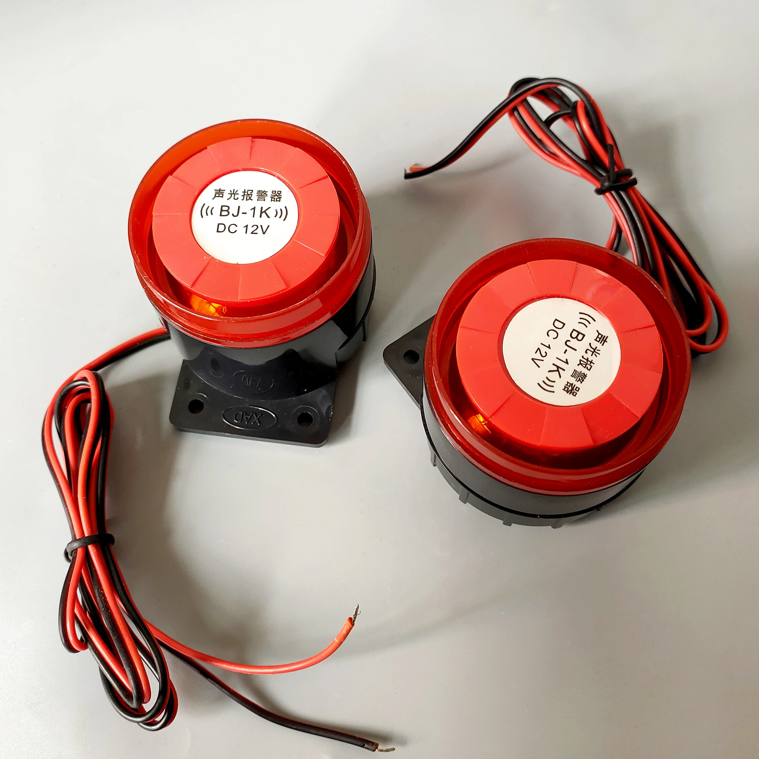 BJ-1K High Decibel Sound Alarm Buzzer Anti-Theft Explosion Electronic Horn with Light 12/24V 220V for Security Systems