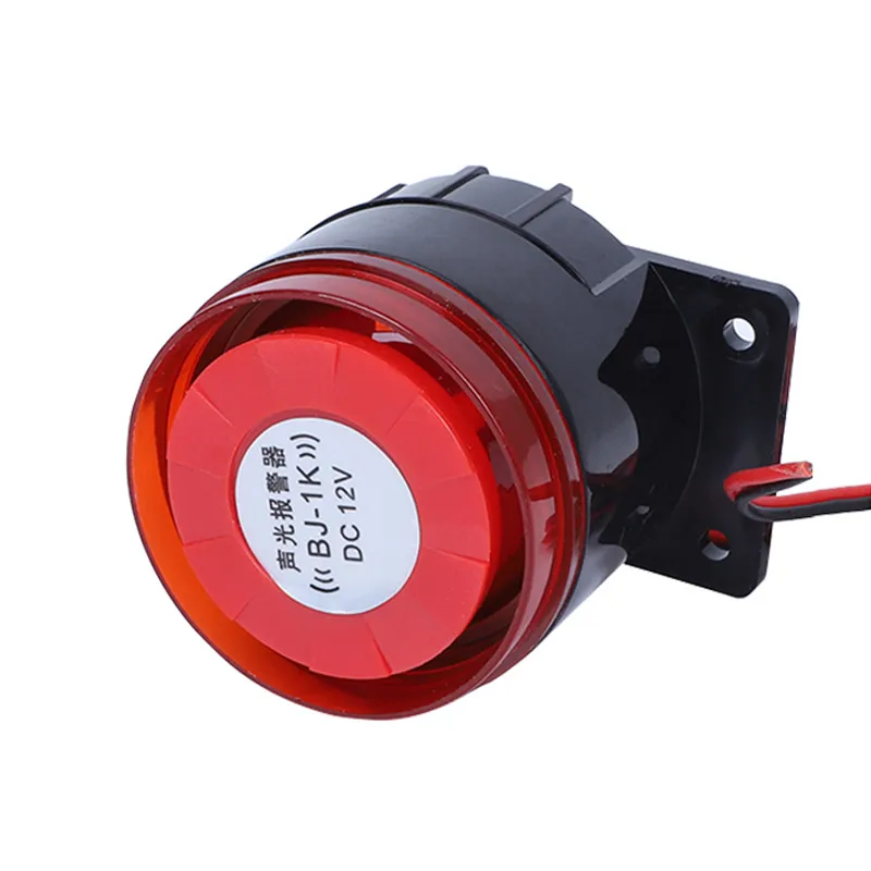 BJ-1K High Decibel Sound Alarm Buzzer Anti-Theft Explosion Electronic Horn with Light 12/24V 220V for Security Systems