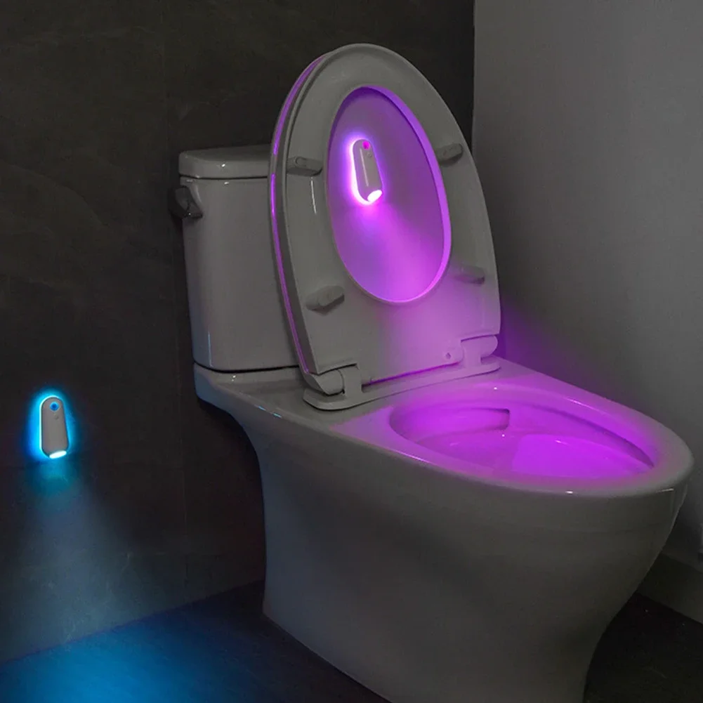 Toilet Night Light LED Toilet Light Rechargeable Motion Sensor Toilet Seat Light Smart Toilet Light for Home Bathroom Corridor