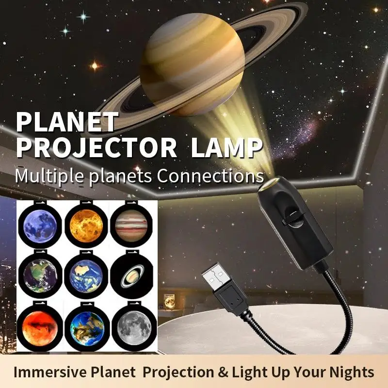 Moon Earth Starry Sky Projection Night Light USB Remote Controlled Ceiling Lamp for Kids Bedroom Romantic Home Atmosphere