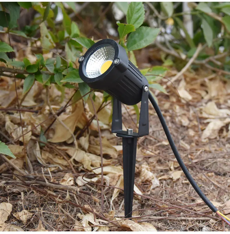 LED COB Garden Lighting 5W 7W 10W 15W Outdoor Spike Lawn Lamp Waterproof Lighting Garden Path Spotlights AC110V 220V DC12V 24V