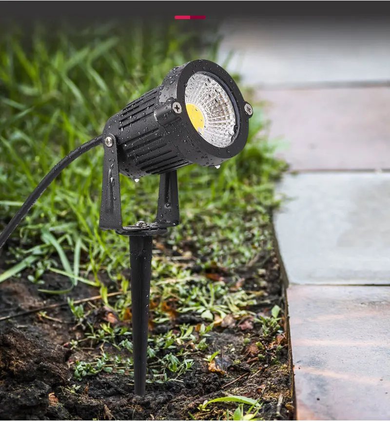 LED COB Garden Lighting 5W 7W 10W 15W Outdoor Spike Lawn Lamp Waterproof Lighting Garden Path Spotlights AC110V 220V DC12V 24V