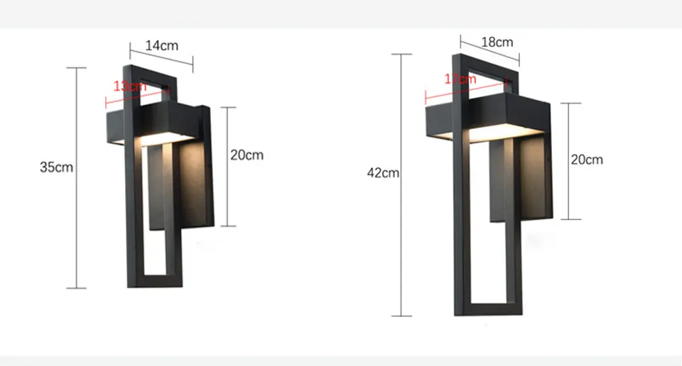 Waterproof Outdoor LED Wall Lighting Retro Vintage Black Color 10W for Garden Porch Sconce Street Light 96V220V Sconce Luminaire