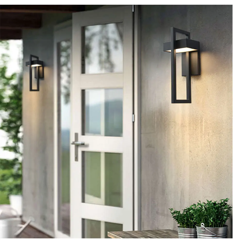 Waterproof Outdoor LED Wall Lighting Retro Vintage Black Color 10W for Garden Porch Sconce Street Light 96V220V Sconce Luminaire