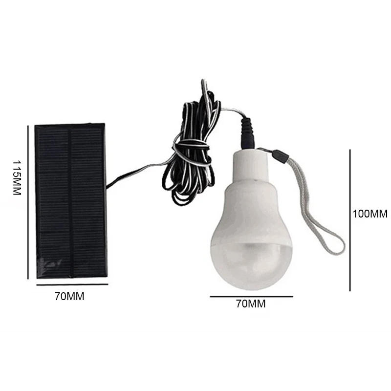 LED Solar Bulb with Hook Light Outdoor Waterproof Camping Solar Lamp Energy Saving Bulb Garden Courtyard Path Light