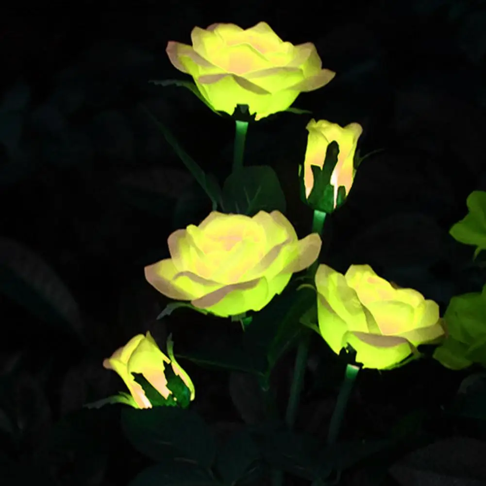3-7 Heads Solar Lights Outdoor Decorative Solar Dandelion Garden Lights Rose Flower Lawn Lamp for Yard Patio Garden Decor