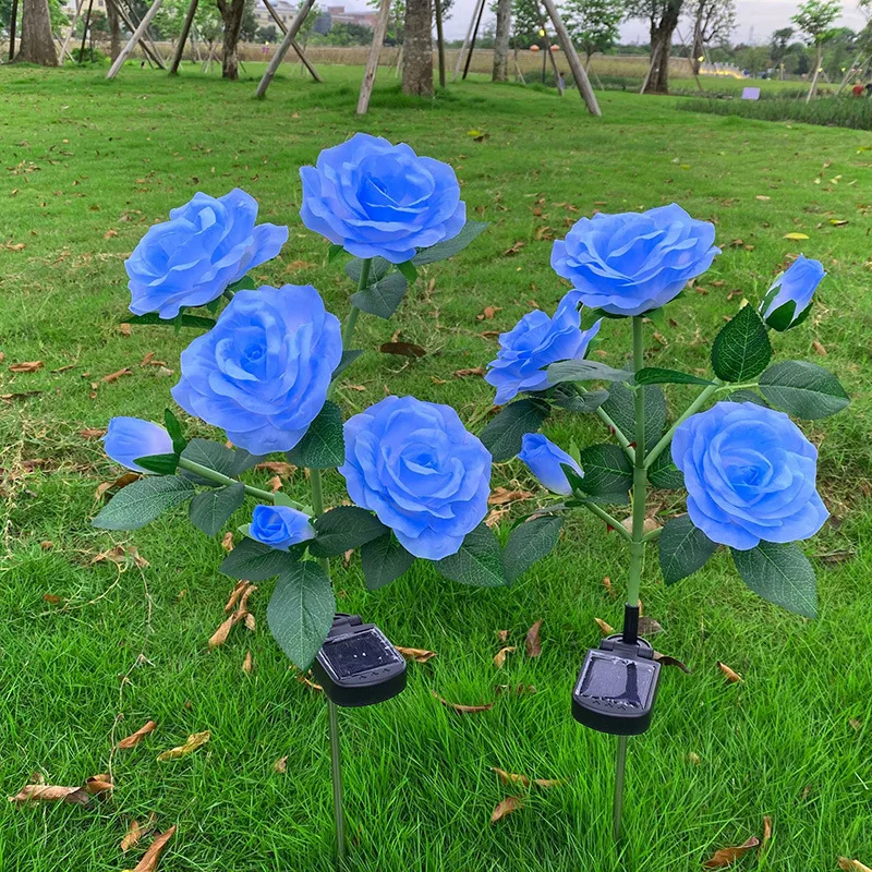 3-7 Heads Solar Lights Outdoor Decorative Solar Dandelion Garden Lights Rose Flower Lawn Lamp for Yard Patio Garden Decor