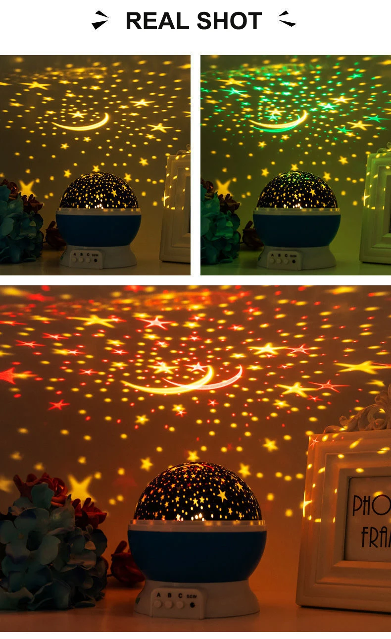 GGbingo Night Lamp Projector Starry Sky Night Light Lamp Decor Rotating Starry Nursery Moon Galaxy Projector Table Light